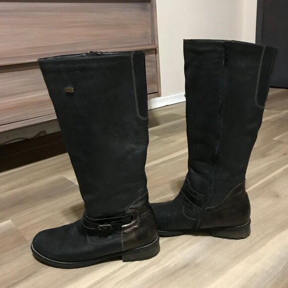 Remonte Tex Ladies Black Tall Leather Riding Boots Size 40 - Picture 4 of 6